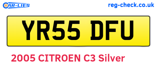 YR55DFU are the vehicle registration plates.