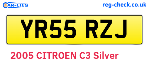 YR55RZJ are the vehicle registration plates.