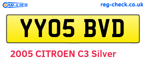 YY05BVD are the vehicle registration plates.