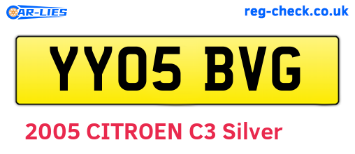 YY05BVG are the vehicle registration plates.