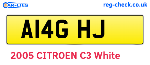 A14GHJ are the vehicle registration plates.