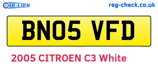 BN05VFD are the vehicle registration plates.