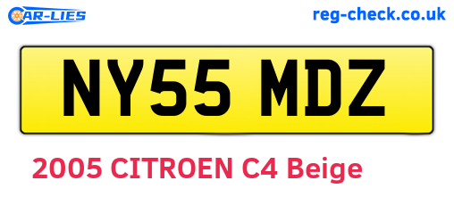 NY55MDZ are the vehicle registration plates.