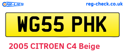 WG55PHK are the vehicle registration plates.