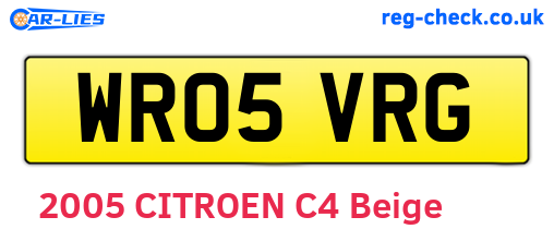 WR05VRG are the vehicle registration plates.