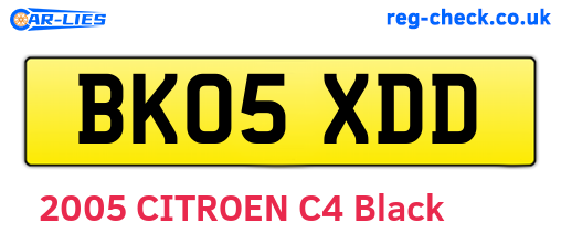 BK05XDD are the vehicle registration plates.