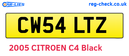 CW54LTZ are the vehicle registration plates.