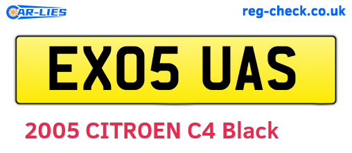 EX05UAS are the vehicle registration plates.