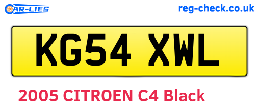 KG54XWL are the vehicle registration plates.