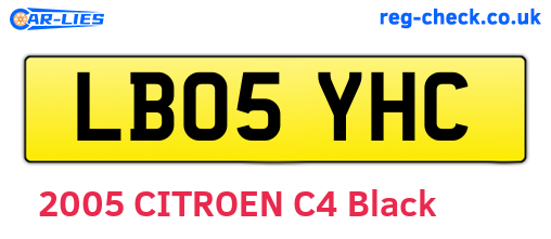 LB05YHC are the vehicle registration plates.