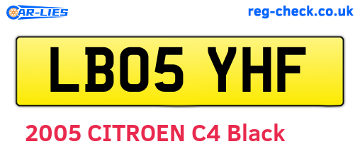 LB05YHF are the vehicle registration plates.