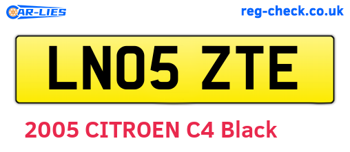 LN05ZTE are the vehicle registration plates.