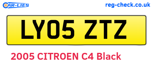 LY05ZTZ are the vehicle registration plates.
