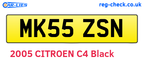 MK55ZSN are the vehicle registration plates.