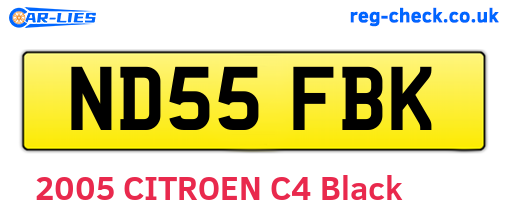 ND55FBK are the vehicle registration plates.
