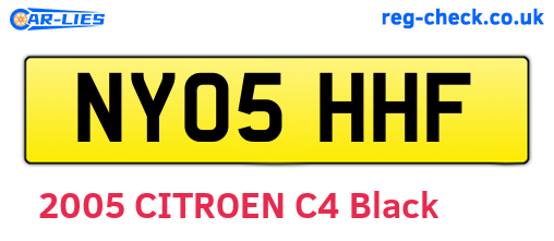 NY05HHF are the vehicle registration plates.
