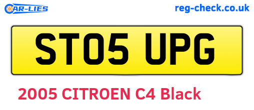 ST05UPG are the vehicle registration plates.