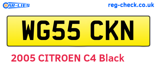 WG55CKN are the vehicle registration plates.