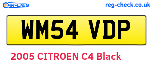 WM54VDP are the vehicle registration plates.