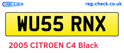 WU55RNX are the vehicle registration plates.