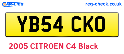 YB54CKO are the vehicle registration plates.