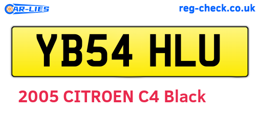 YB54HLU are the vehicle registration plates.