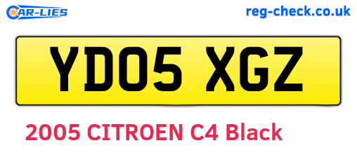 YD05XGZ are the vehicle registration plates.