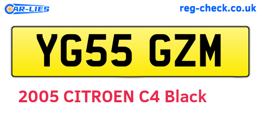 YG55GZM are the vehicle registration plates.