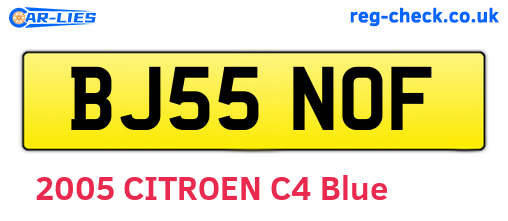 BJ55NOF are the vehicle registration plates.