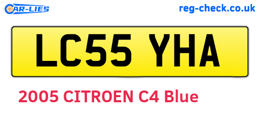 LC55YHA are the vehicle registration plates.