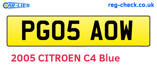 PG05AOW are the vehicle registration plates.