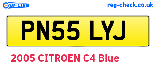 PN55LYJ are the vehicle registration plates.