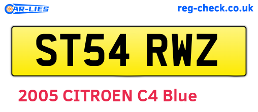 ST54RWZ are the vehicle registration plates.