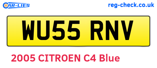WU55RNV are the vehicle registration plates.