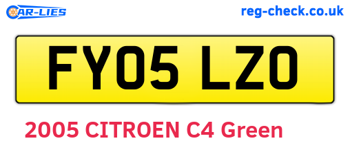 FY05LZO are the vehicle registration plates.