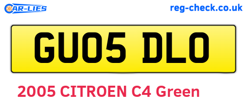 GU05DLO are the vehicle registration plates.