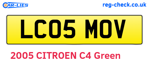 LC05MOV are the vehicle registration plates.
