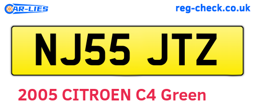 NJ55JTZ are the vehicle registration plates.