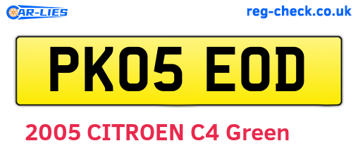 PK05EOD are the vehicle registration plates.