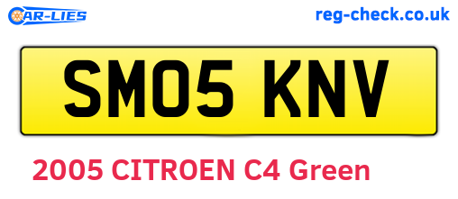 SM05KNV are the vehicle registration plates.