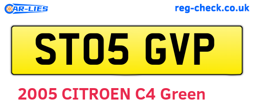 ST05GVP are the vehicle registration plates.