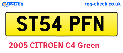 ST54PFN are the vehicle registration plates.