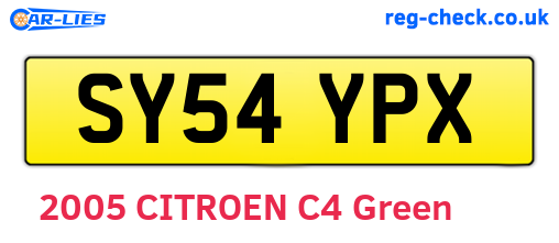 SY54YPX are the vehicle registration plates.