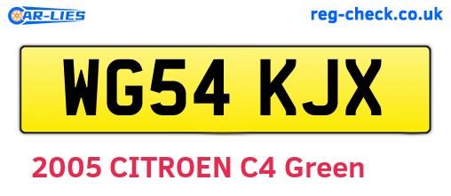 WG54KJX are the vehicle registration plates.