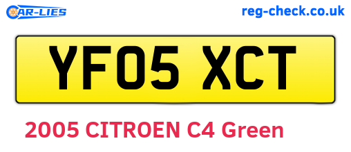 YF05XCT are the vehicle registration plates.