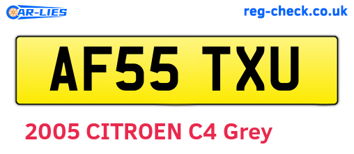 AF55TXU are the vehicle registration plates.