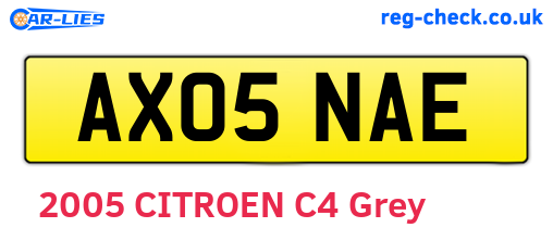 AX05NAE are the vehicle registration plates.