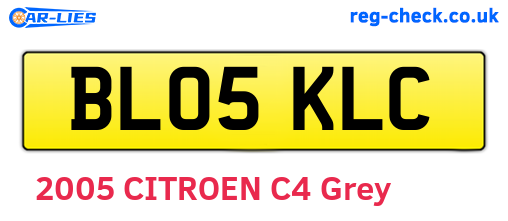 BL05KLC are the vehicle registration plates.
