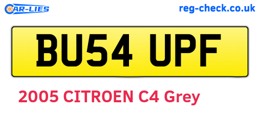 BU54UPF are the vehicle registration plates.