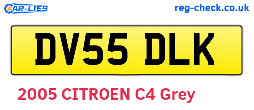 DV55DLK are the vehicle registration plates.